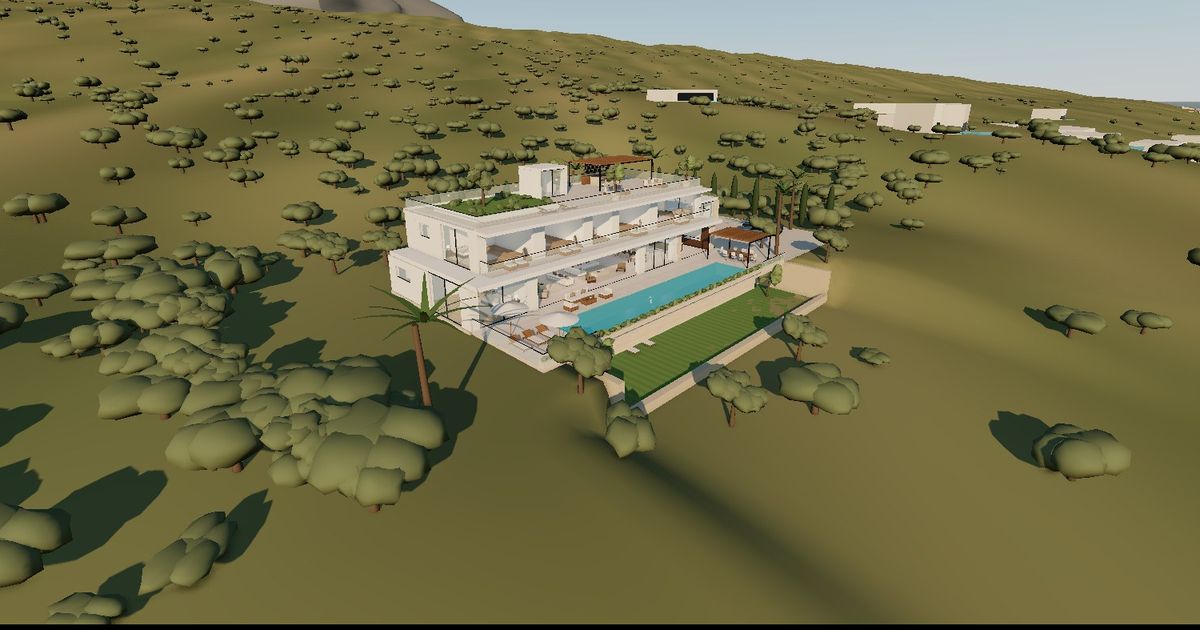 Casa Concha, a concept villa with a 24 metre infinity pool, built in 3D from its floor plan by SIXTY